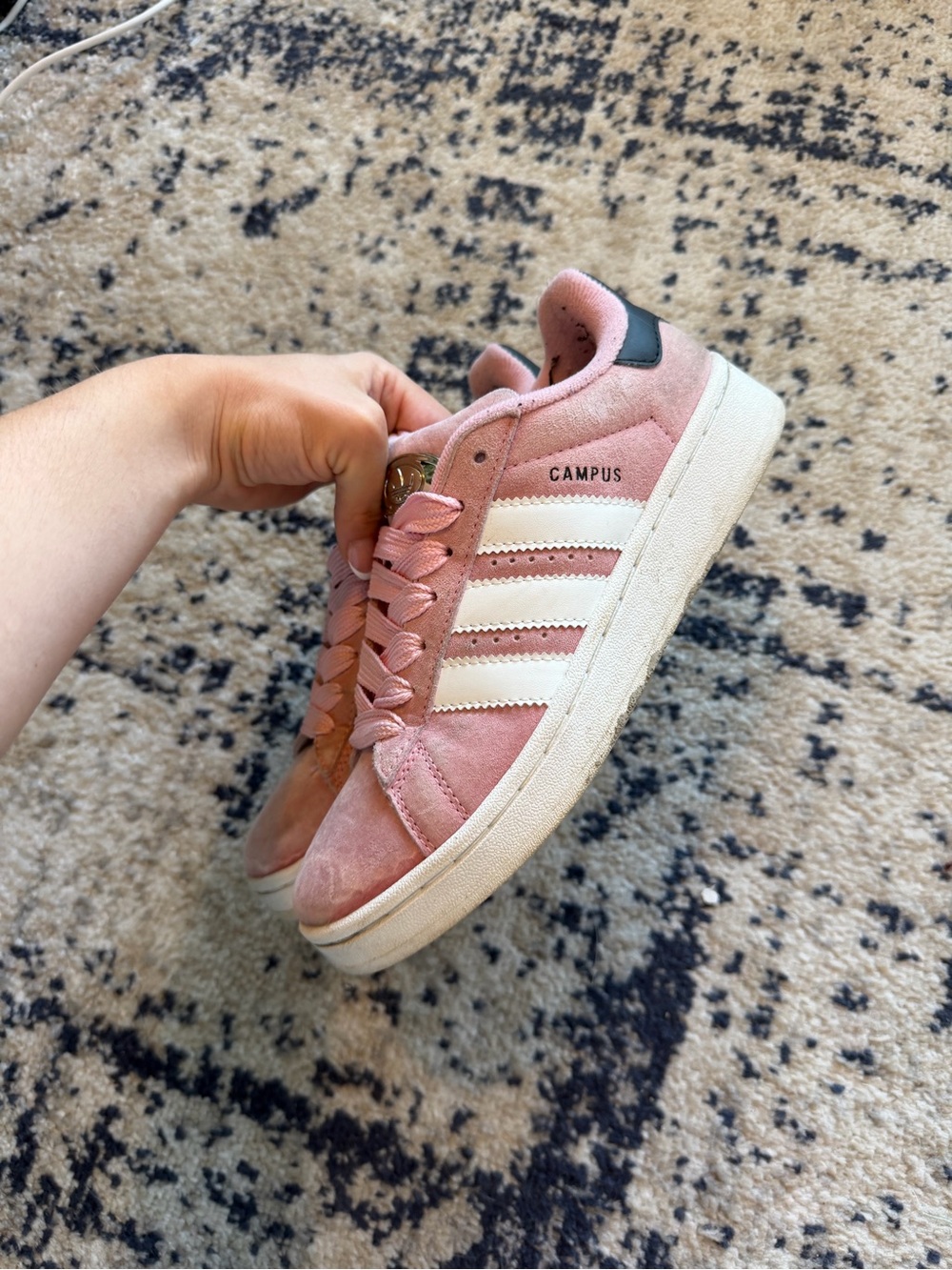 adidas Pink and White Low-Top Sneaker